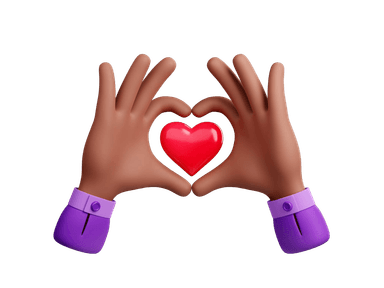 3D Hands holding heart